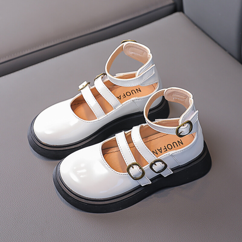 Detské kožené jarné jesenné módne jednofarebné dievčenské topánky pre deti, ležérne topánky s mäkkým podpätkom