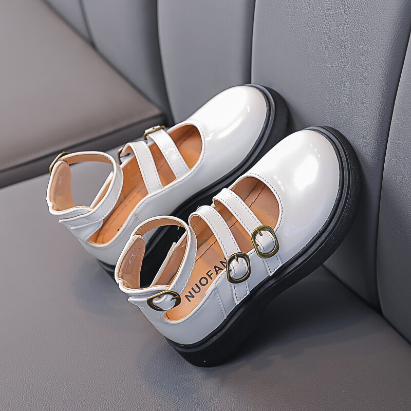 Detské kožené jarné jesenné módne jednofarebné dievčenské topánky pre deti, ležérne topánky s mäkkým podpätkom