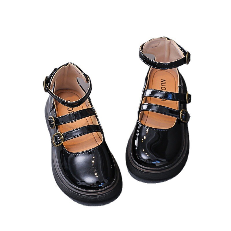 Detské kožené jarné jesenné módne jednofarebné dievčenské topánky pre deti, ležérne topánky s mäkkým podpätkom