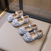 Pearl Rhinestone Bow PU tüdrukute nahast kingad kevad-sügis tüdrukute vabaaja nahast kingad õues, suurus 23-36 Sandalias De Mujer