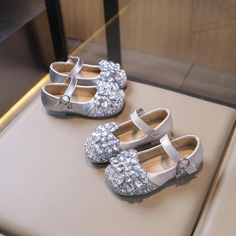 Pearl Rhinestone Bow PU tüdrukute nahast kingad kevad-sügis tüdrukute vabaaja nahast kingad õues, suurus 23-36 Sandalias De Mujer