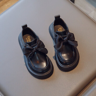 2024, primăvară, toamnă, noi copii, pantof pentru fete, modă în stil britanic, prințesă șic, papion, pantof de performanță casual anti-alunecos