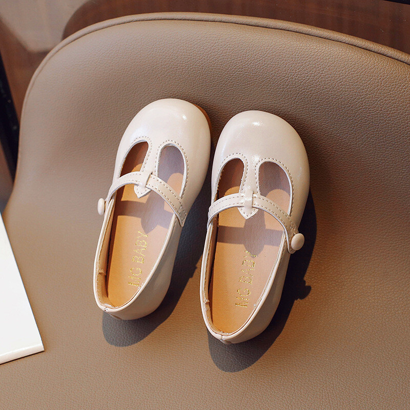 Väikeste tüdrukute nahast kingad Väljalõiked Põhjuslikud lapsed Printsessikingad Kevad-sügis Lapsed Mitmekülgsed lamedad kingad Klassikaline mood stiil