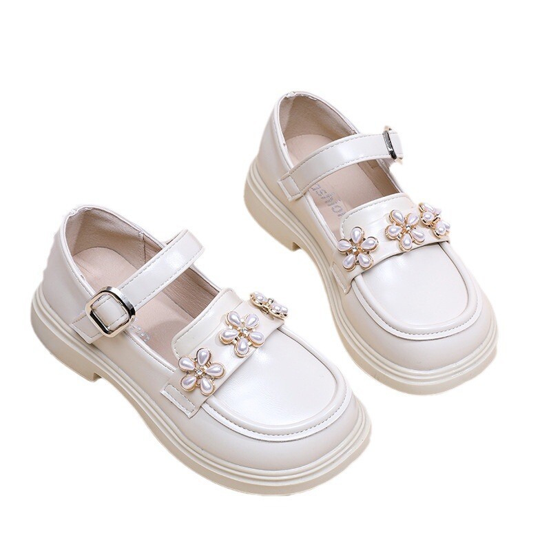 Tüdrukute kevad 2024 uued laste printsessikingad Mustad tüdrukute valged kingad