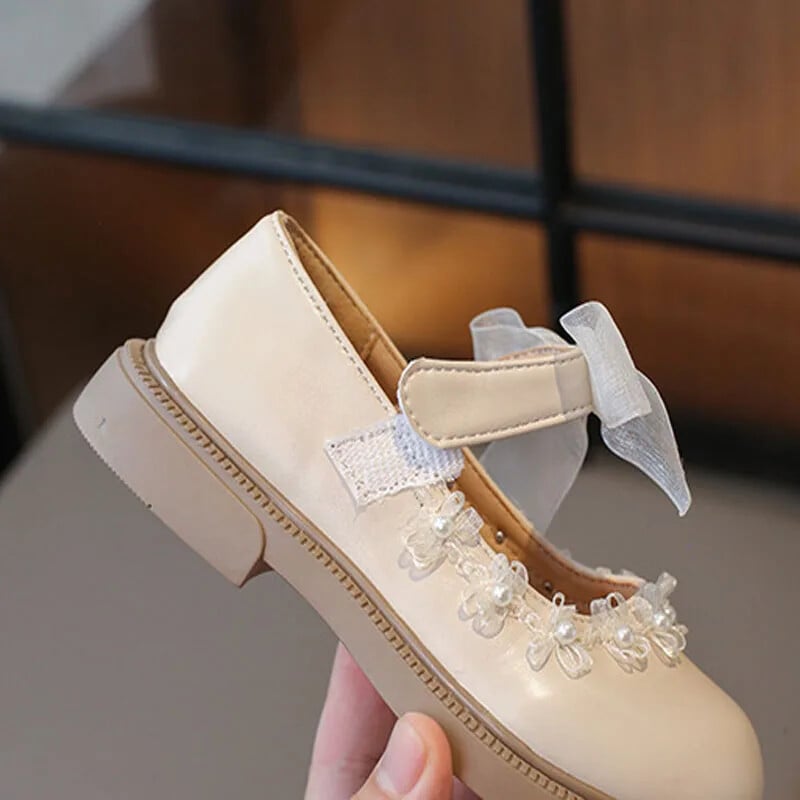 Mood Pärlitega mary janes Liblikad mudilaste kingad Tüdrukutele Pehme põhjaga madala kontsaga paelad Tüdrukute madala kontsaga lastekingad H08044