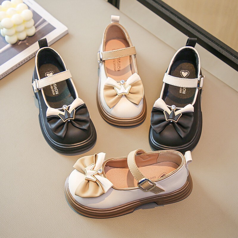 zapatos niña Tüdrukute kingad Nahast kingad Kroonprintsessi kingad 2023. aasta sügisene lastejalats tüdrukule Pehme tallaga kikilipsu lastekingad туфли