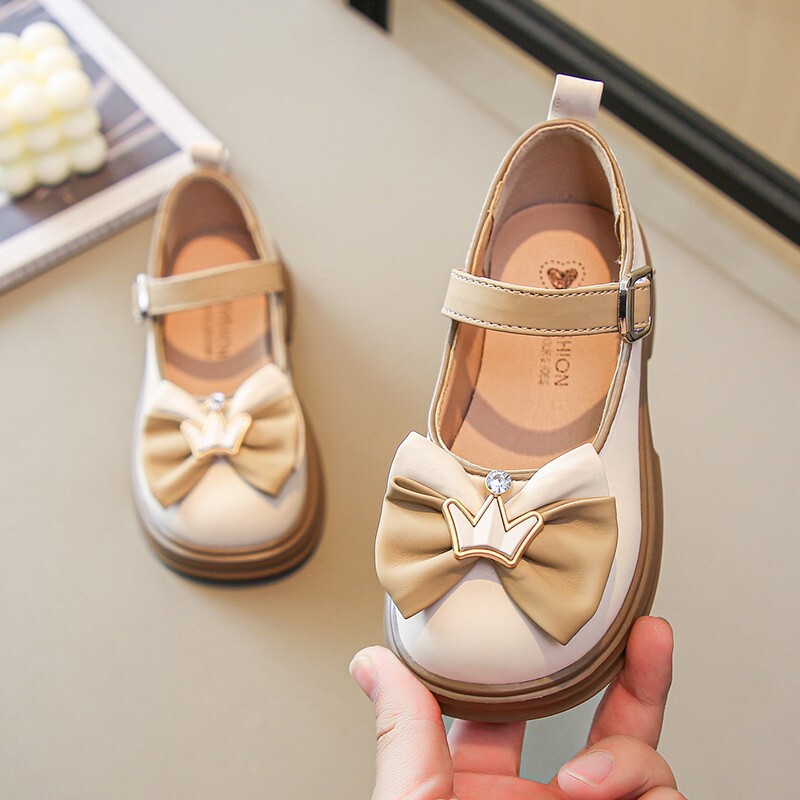 zapatos niña Tüdrukute kingad Nahast kingad Kroonprintsessi kingad 2023. aasta sügisene lastejalats tüdrukule Pehme tallaga kikilipsu lastekingad туфли