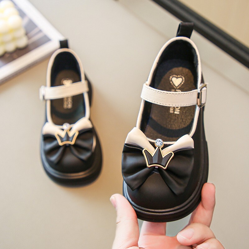 zapatos niña Tüdrukute kingad Nahast kingad Kroonprintsessi kingad 2023. aasta sügisene lastejalats tüdrukule Pehme tallaga kikilipsu lastekingad туфли