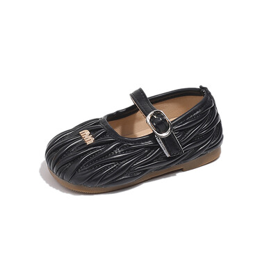 2024. aasta kevad-sügis, uus tüdruk, väikesed PU-nahast kingad, pehme tallaga ümmargused varbad, ühe jalaga vabaaja põrandakatted