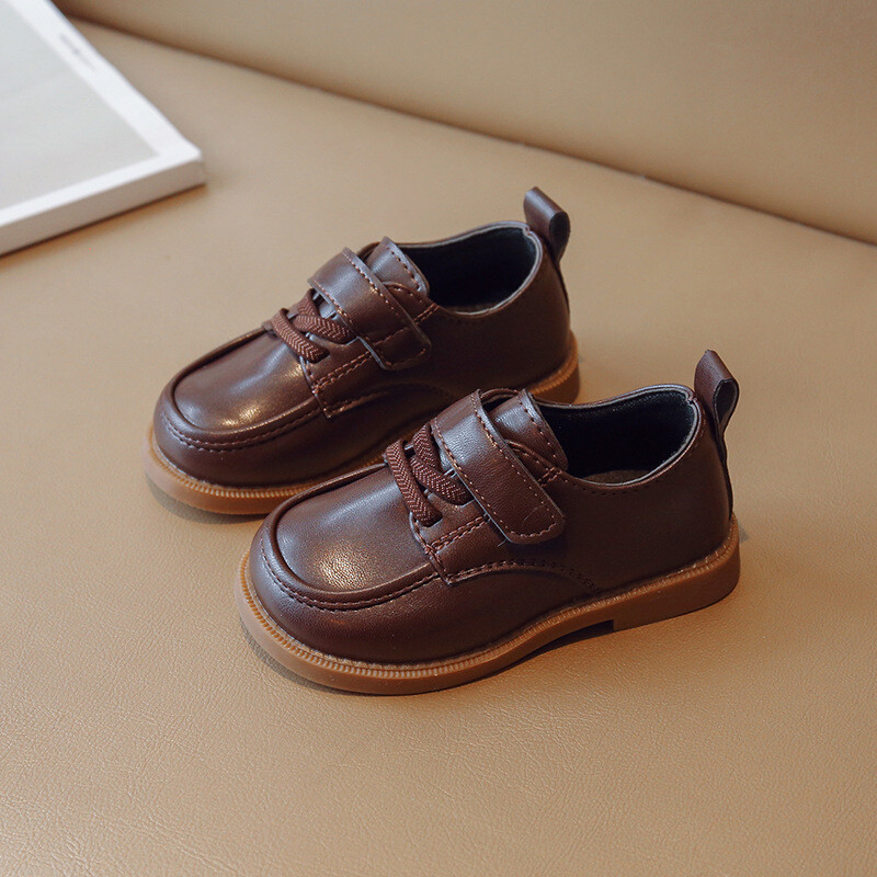 Prozračne kožne cipele za djevojčice u korejskom stilu, dječje ravne cipele, jednobojne kauzalne crne cipele za dječake, modne dječje školske cipele