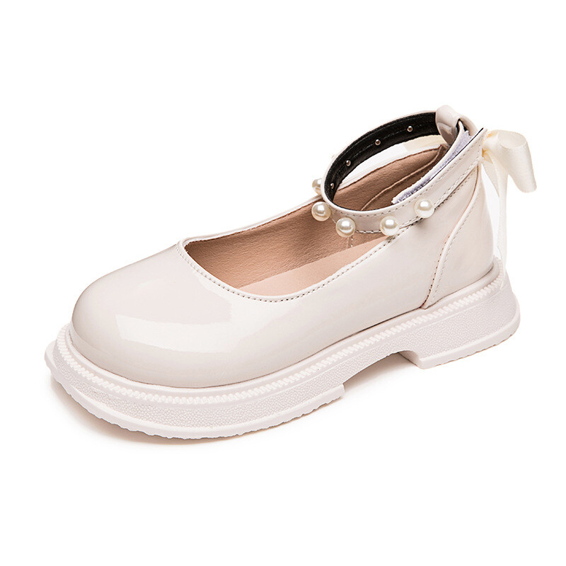 Väikesed pärlnahast kingad tüdrukutele, pehme tallaga lastele sobivad 2024. aasta kevadeks ja sügiseks mõeldud uute naiste printsessikingadega