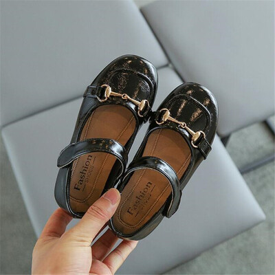 Dječje cipele s mekanim grahom za djevojčice Bijele četvrtaste cipele protiv klizanja, dječje kožne cipele s gumenim potplatom