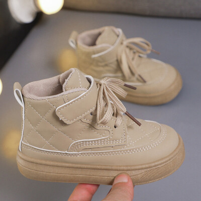 Dječje kožne čizme Visoke jesenske zimske nove tenisice Cipele za dječake Ležerne cipele na vezanje Modne debele tenisice za djecu