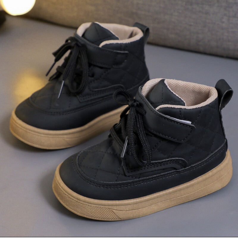 Dječje kožne čizme Visoke jesenske zimske nove tenisice Cipele za dječake Ležerne cipele na vezanje Modne debele tenisice za djecu