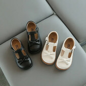Fashion Bowknot T-ded Girls Shoes Princess Sweet laciness Παιδικά παπούτσια Κλασικά μαύρα μπεζ Σχολικά παπούτσια με μαλακή σόλα για κορίτσι