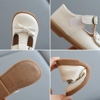 Fashion Bowknot T-ded Girls Shoes Princess Sweet laciness Παιδικά παπούτσια Κλασικά μαύρα μπεζ Σχολικά παπούτσια με μαλακή σόλα για κορίτσι