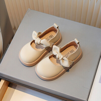 Veličina 23-35 Princess cipele za djecu 2024. Proljeće Jesen Nove jednobojne kožne cipele za djevojčice Korejske modne plesne cipele za djevojčice