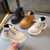 Bērnu modes Martin Boots Zēni Meitenes Britu Stils Zema piegriezuma Pretslīdēšanas Nodilumizturīgi Īsi Zābaki Masīvi Bērnu Ikdienas apavi