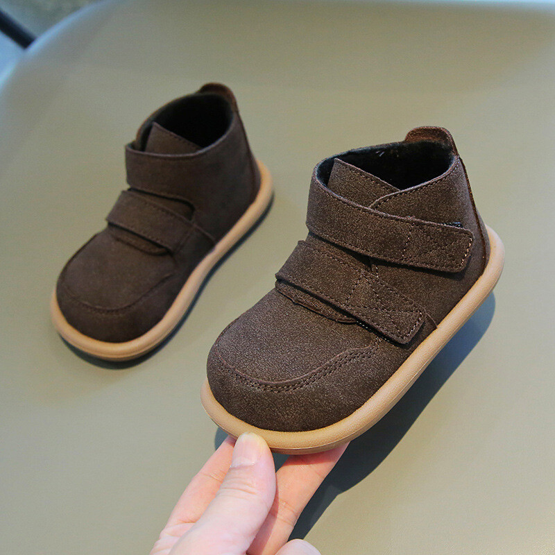 Dječje tople kratke čizme Dječaci Pamučne cipele s potplatom od kravljeg mišića Modne proljetne čizme za djevojčice s dvostrukim kopčanjem