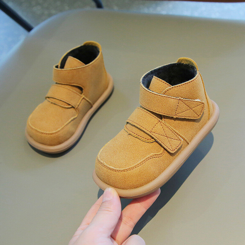 Dječje tople kratke čizme Dječaci Pamučne cipele s potplatom od kravljeg mišića Modne proljetne čizme za djevojčice s dvostrukim kopčanjem