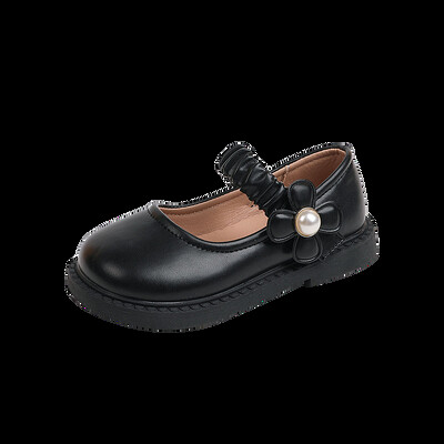 Tüdrukute mustad nahast kingad koolipeoks Lilled Lilled keskmise suurusega lastele Lasteprintsess Sweet Mary Janes Mood