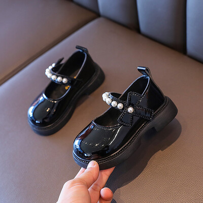 Dječje kožne cipele Proljetna moda za djevojčice Mary Janes PU gornji meki donji dio Ružičasto crni debeli donji dio Martinje za dječake