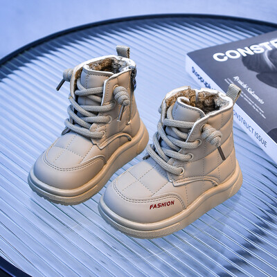 Lapsed sügistalvised puuvillased saapad Beebi soojad pehmed jalanõud poisid tüdrukud moes nahast saapad