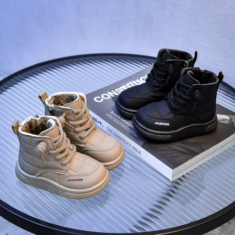 Lapsed sügistalvised puuvillased saapad Beebi soojad pehmed jalanõud poisid tüdrukud moes nahast saapad