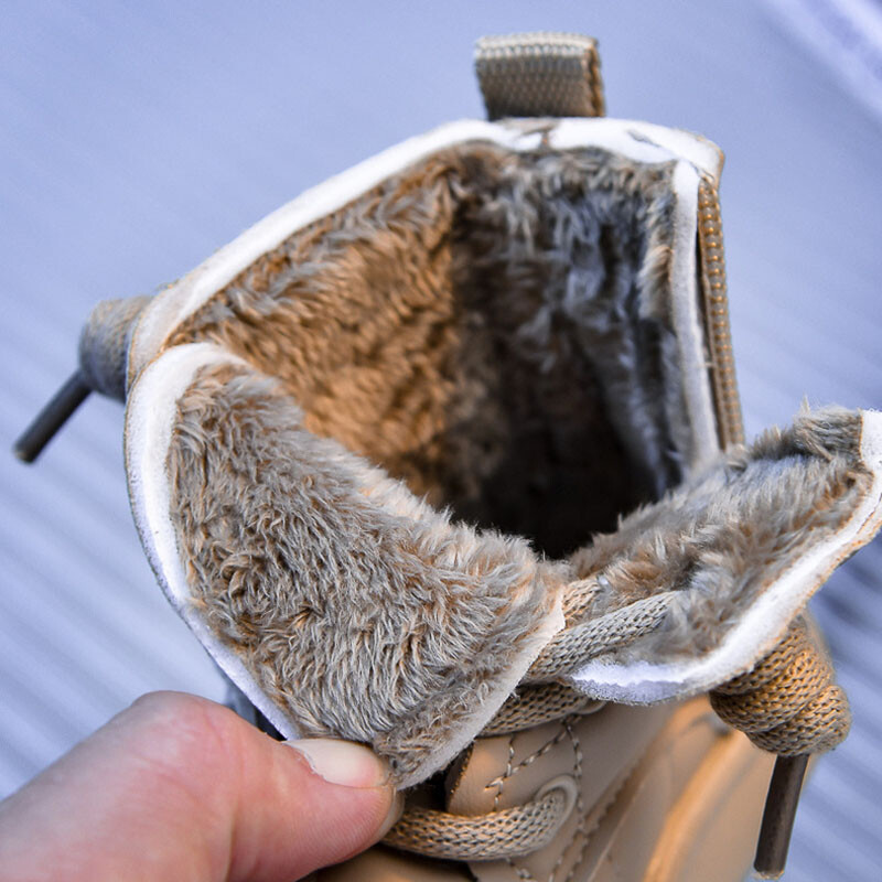 Lapsed sügistalvised puuvillased saapad Beebi soojad pehmed jalanõud poisid tüdrukud moes nahast saapad