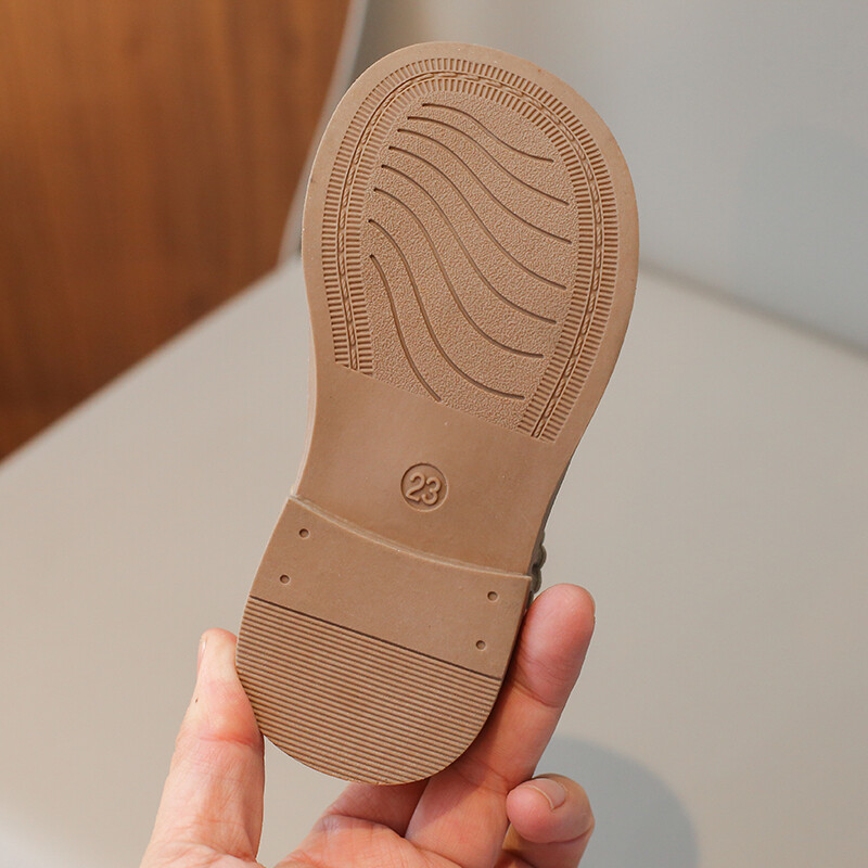 Unishuni printsess Mary Jane`i kingad beebitüdrukutele, väljalõigatud vintage korterid, lillede äärega peokingad, beež pruunid 21-30