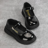 Uued retro tüdrukute paksu põhjaga kõrgendatud mood Korea väikesed nahast kingad vabaaja ja mugavad õpilaskingad Laste kingad