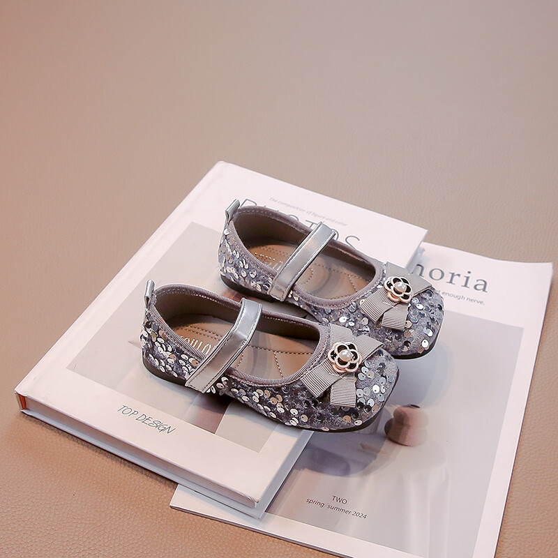 Pärlilillega vibu litrid tüdrukute nahast kingad kevad-sügis PU tüdrukute vabaaja nahast kingad, suurus 26-36 Sandalias De Mujer