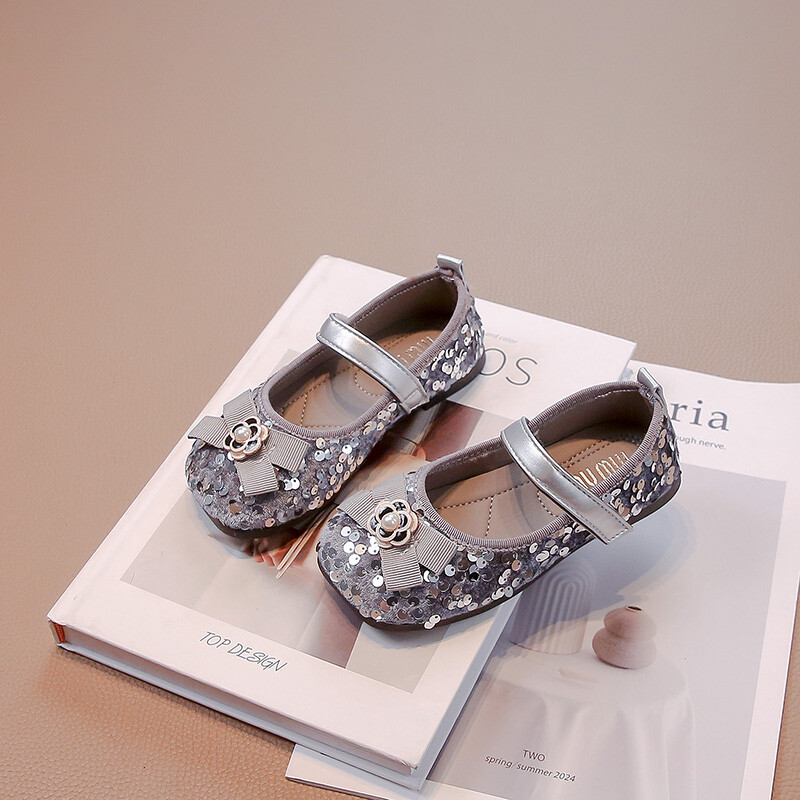 Pärlilillega vibu litrid tüdrukute nahast kingad kevad-sügis PU tüdrukute vabaaja nahast kingad, suurus 26-36 Sandalias De Mujer