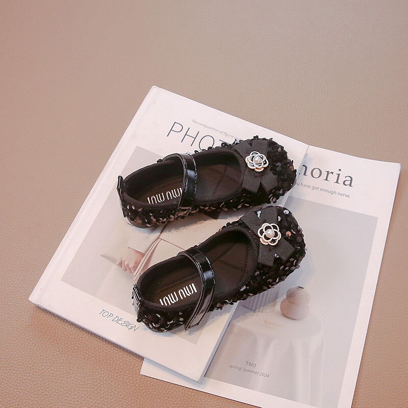 Pärlilillega vibu litrid tüdrukute nahast kingad kevad-sügis PU tüdrukute vabaaja nahast kingad, suurus 26-36 Sandalias De Mujer