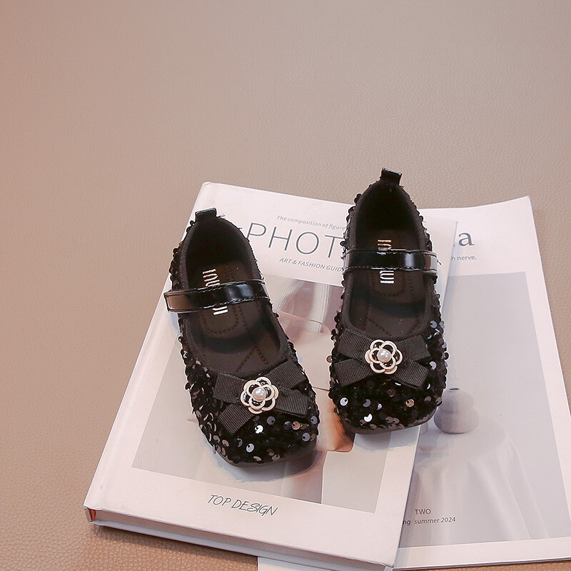 Pärlilillega vibu litrid tüdrukute nahast kingad kevad-sügis PU tüdrukute vabaaja nahast kingad, suurus 26-36 Sandalias De Mujer