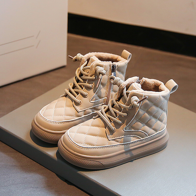 Lastele Soojad Lühikesed Saapad Talvised Poisid Ilusad Briti Stiilis Saapad Tüdrukutele Moodsad puuvillased jalanõud Laste Veekindlad Soojad Talvekingad