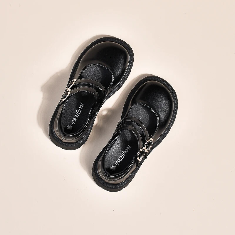 Lastele mõeldud kingad Tüdrukute nahast kingad peokulmadeks Läikivad mattmoodsad Lasteprintsessiplid 2024. aasta kevad-sügis