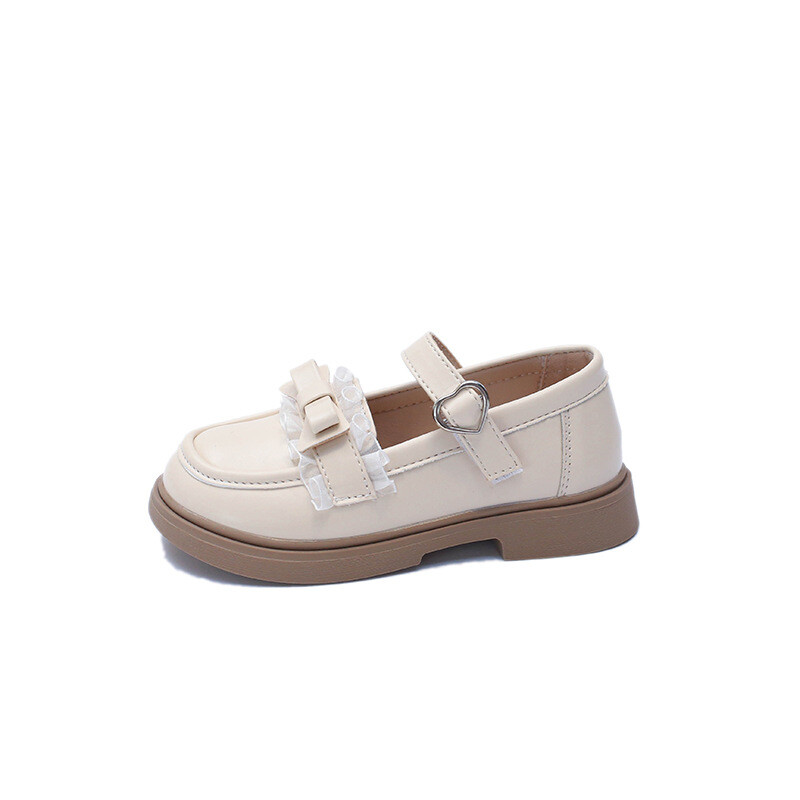 Lapsed Tüdrukud PU-nahast kingad Sügis uus Beebi vibu pits Printsess Loafer Armas stiil Pehme tallaga Laste Koolijalatsid