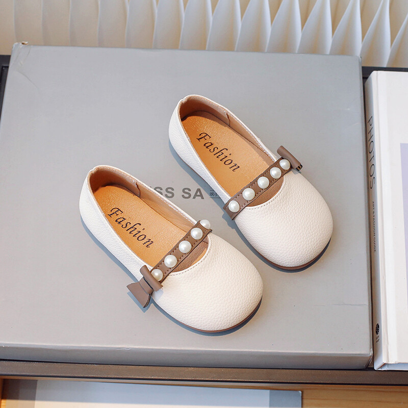 Suurused 23-35 Printsessikingad lastele 2024. aasta kevad-sügis, uued Briti stiilis helmed Tüdrukute vabaaja nahast kingad Väikeste tüdrukute tantsukingad