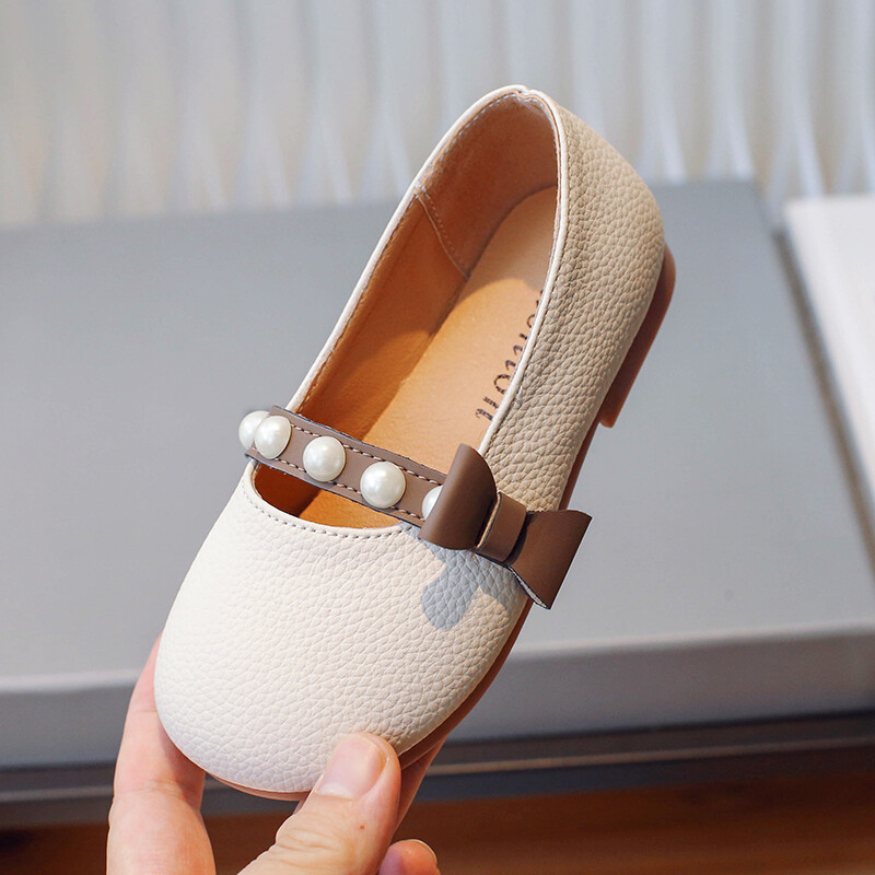 Suurused 23-35 Printsessikingad lastele 2024. aasta kevad-sügis, uued Briti stiilis helmed Tüdrukute vabaaja nahast kingad Väikeste tüdrukute tantsukingad