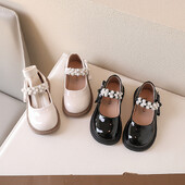 UUED Lastejalatsid Printsess Tüdrukute Koolikingad Beež Must Laste Nahast Peokleit Lame Tüdrukute vabaajakingad