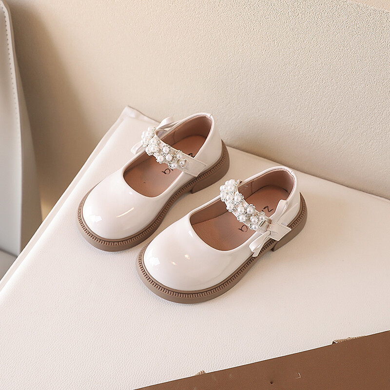 UUED Lastejalatsid Printsess Tüdrukute Koolikingad Beež Must Laste Nahast Peokleit Lame Tüdrukute vabaajakingad