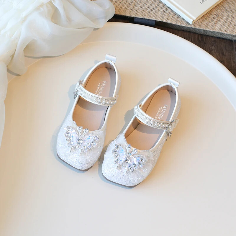 Armsad lapsed Printsessikingad Litrid Põhjenduslikud Väikeste Tüdrukute Nahast kingad pulmapeoks Mood Lapsed Põhjuslikud lamedad kingad Elegantsed