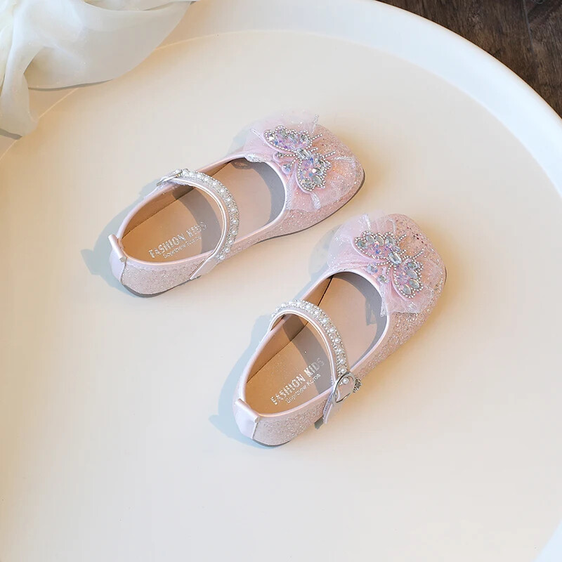 Armsad lapsed Printsessikingad Litrid Põhjenduslikud Väikeste Tüdrukute Nahast kingad pulmapeoks Mood Lapsed Põhjuslikud lamedad kingad Elegantsed