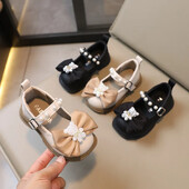 Moodsad laste kingad, 2023. aasta kevadsügis, uus stiil, väikesed naiste, laste vibu nahast kingad, stiilne printsess, trendikas