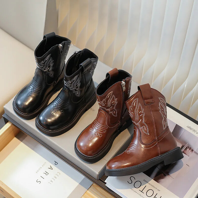 Vintage Lastesaapad Tüdrukutele Sügis Uued Saapad Disain Tika Lapsed Tüdrukutele Lühikesed Saapad Õpilasele Kerged libisemiskindlad Saapad poistele