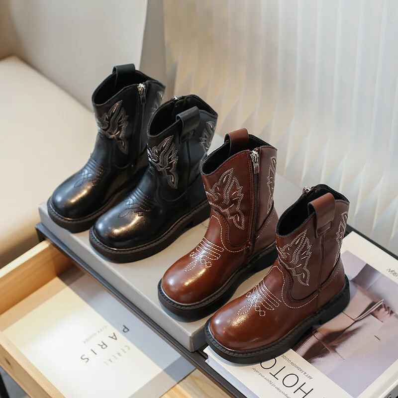 Vintage Lastesaapad Tüdrukutele Sügis Uued Saapad Disain Tika Lapsed Tüdrukutele Lühikesed Saapad Õpilasele Kerged libisemiskindlad Saapad poistele