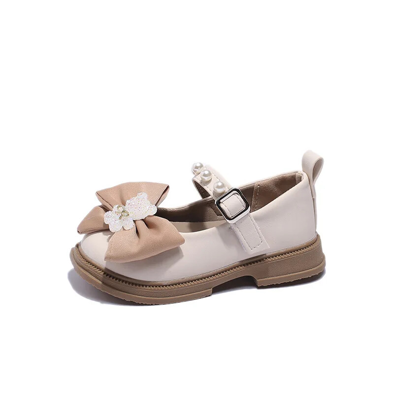 Armsad kristallkaru kaunistused Beebi koolikingad tüdrukutele Pearl Ankle Strape Printsessi kingad Tüdrukutele Elegantsed peokingad Lapsed G08032