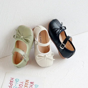 Μόδα Mary Janes Παπούτσια για Baby Butterfly Girls Flats Soft Singe Παπούτσια για Παιδιά Κοριτσίστικα PU Δερμάτινα παπούτσια