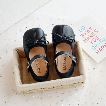 Μόδα Mary Janes Παπούτσια για Baby Butterfly Girls Flats Soft Singe Παπούτσια για Παιδιά Κοριτσίστικα PU Δερμάτινα παπούτσια